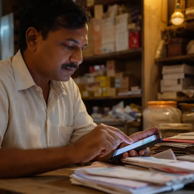 A dealer using the Unotag app at his counter